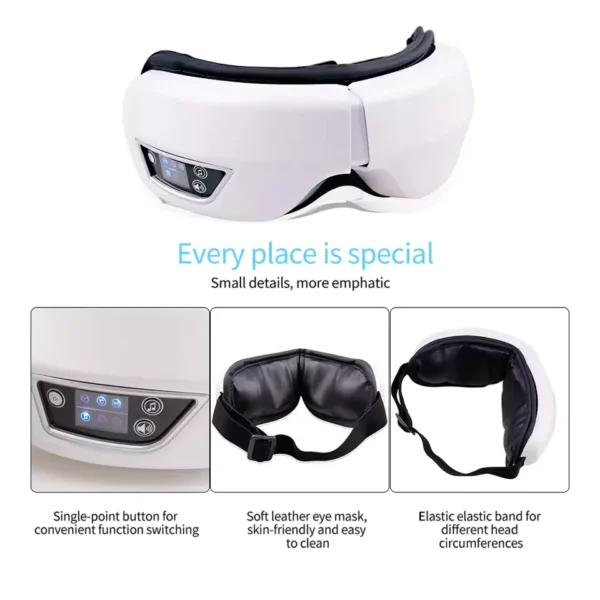 Eye Massage Instrument Vibration Airbag Pressure Hot Compress Eye Massager Bluetooth Music Relax Fatigue Eye Care Foldable - Image 5