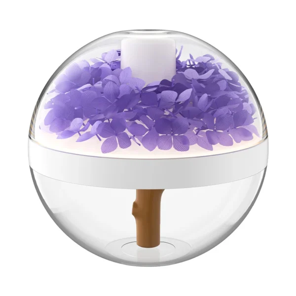 Portable Wireless Air Humidifier Flower 270ML Cool Mist Maker With Warm White Lamp USB Rechargeable Nebulizer